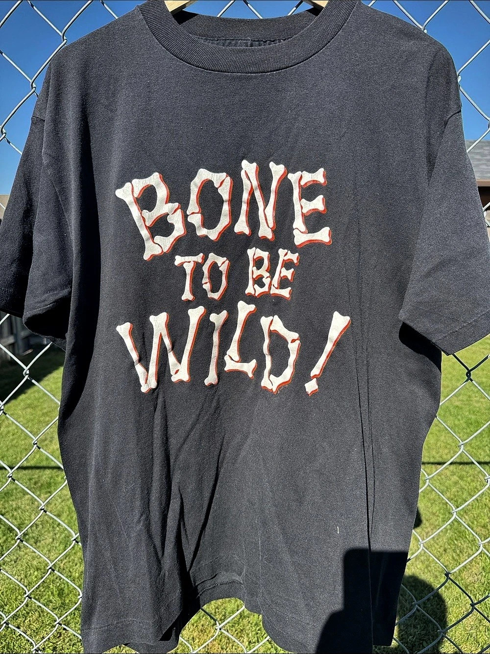 Vintage Bone to Be Wild Graphic T-Shirt in Black